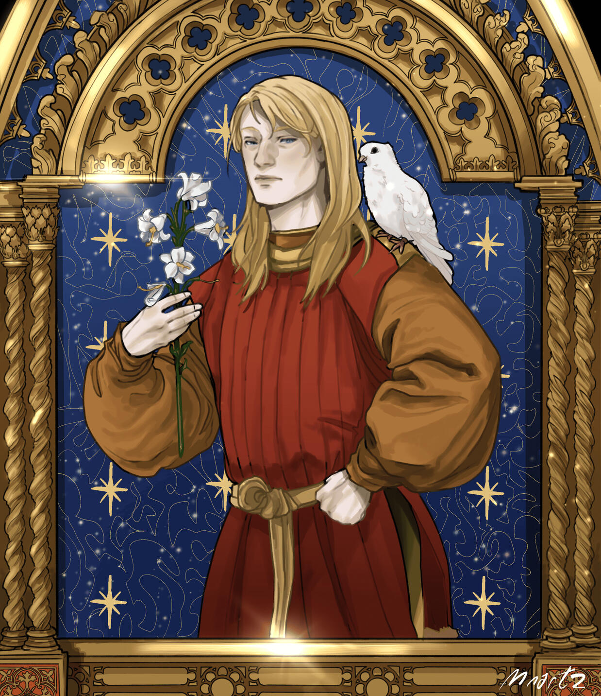 Art based on medieval gothic and byzantine art, adding on them my personal style.